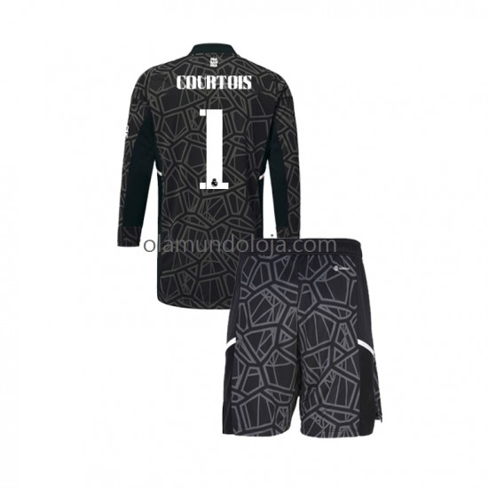 Camisola Real Madrid Courtois 1 Guarda-redes Criança Equipamento Terceiro 2022-2023 Manga Comprida